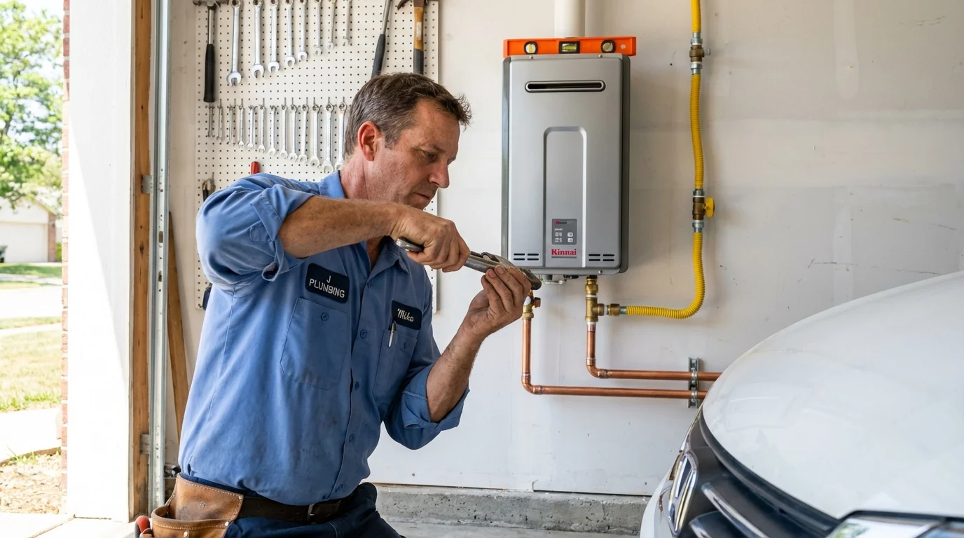 Tankless water heater installation by a Johns Plumbing LLC plumber in Gunter